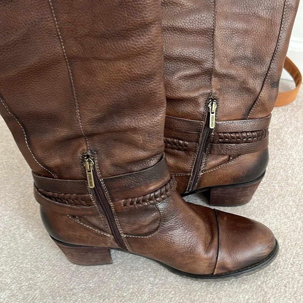 Pikolinos 9.5-10 Womens Brown Leather Knee-High Boots Super Comfy Used-Good - Picture 4 of 10